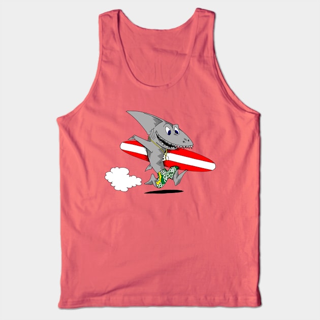 Surf Shark Tank Top by inkninja